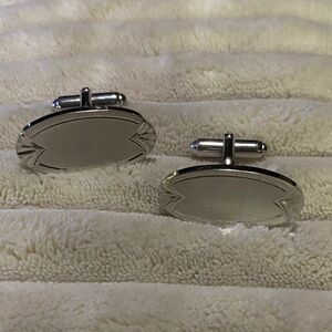 Sophisticated Silver Oval Cufflinks
